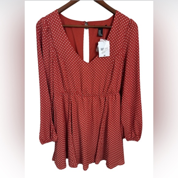 NWT Forever 21 Red Polka Dot Dress - Size M - Picture 4 of 9
